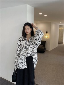 韩版花衬衣图片