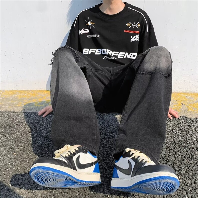美式牛仔裤男春秋新款休闲直筒裤KM913P40,男装牛仔裤,星座1116-2