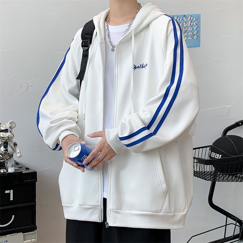 秋季港风开衫连帽卫衣男潮流宽松青少年休闲外套ins上衣WY01P58,男装卫衣,电商A086