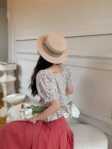 夏季碎花上衣图片