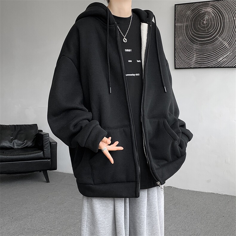 8XL-M 高品质！卫衣厚外套男加绒加厚开衫羊羔毛卫衣WY13P68控88图片