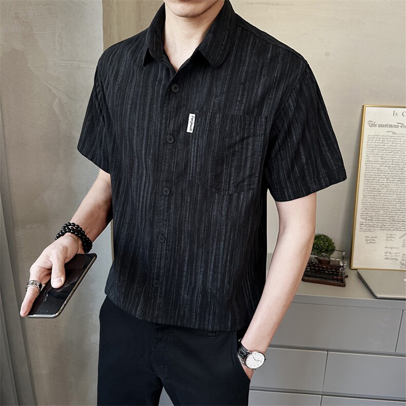 夏季新款男士短袖衬衫时尚百搭休闲衬衣薄款上衣C558-P68,男装T恤,电商A237