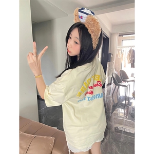 万针全刺绣工艺抖音得物高品质260克重磅纯棉双纱美式高街短袖T恤图片