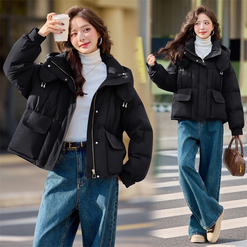 短款白鸭绒羽绒服时尚潮流2024年冬季新款,女装羽绒服,橙子家