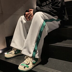 D201-DM171-P50男装港风宽松抽绳休闲裤直筒潮流运动裤图片