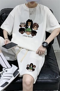 ！2023夏季潮牌男士短袖T恤套装学生一套衣服TZH07P50图片