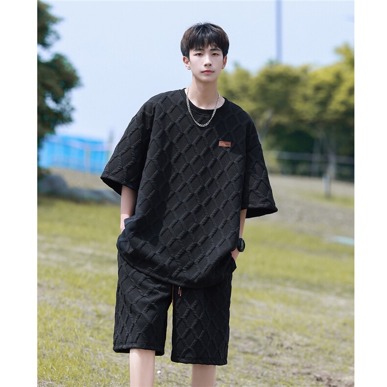 短袖T恤DT77021P35短裤男DK77019P35大码休闲套装TZ77020P70控98,男装T恤,星座227-7