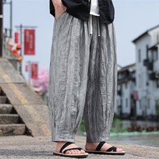 2025夏季风男装新中式长裤天丝提花透气休闲裤子K133-P65，男装休闲裤，电商B277(原6028)
