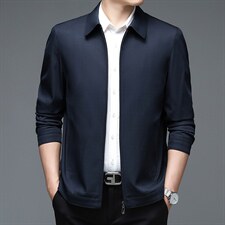 中年男士春季外套男春款休闲新款中老年男装上衣爸爸春装夹克外套图片