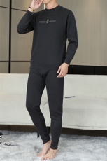 秋冬保暖内衣男士中高领秋衣秋裤加绒加厚罗纹袖口套装TZ6801-P70，男装休闲套装，星座310B-3