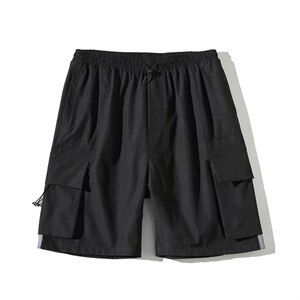 2021夏季新无影墙日系大码男工装大口袋反光休闲裤短裤K2030-P40图片