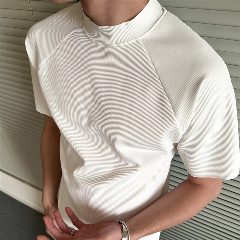eme新品同款正肩小高领显瘦短袖T恤310A-4-T92-特批20,男装T恤,星座310A-4