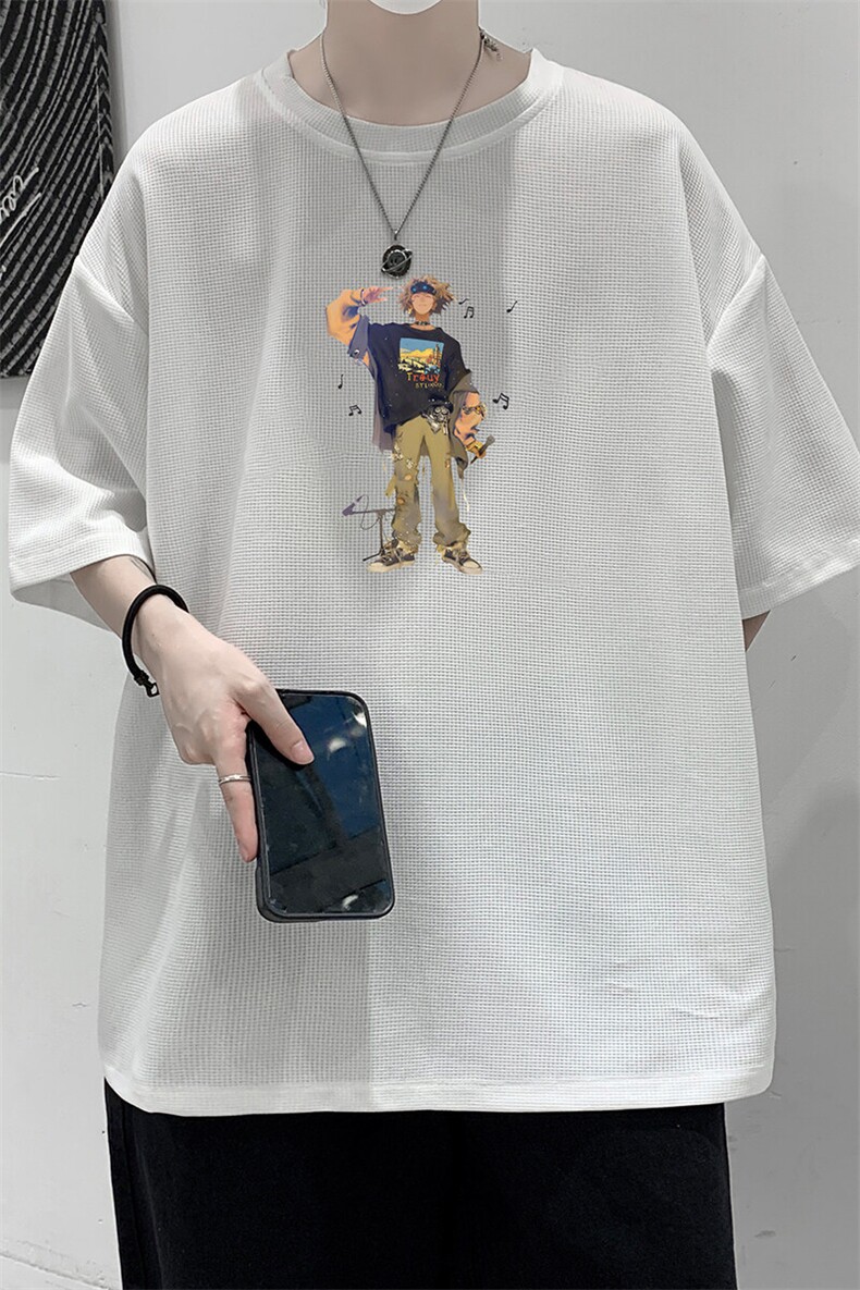 华夫格t恤男短袖男大码五分袖HT73419-P22,男装T恤,电商A040