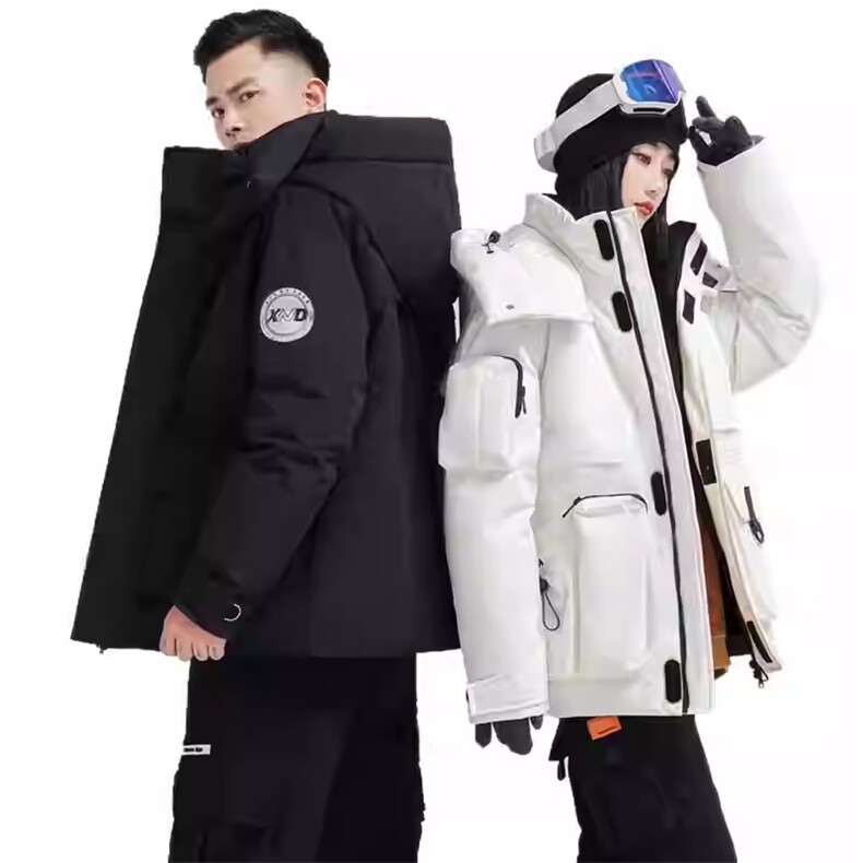 标羽绒服男女同款工装运动登山服中长款冬季冲锋衣外套韩版P220,男装夹克,星座1210B