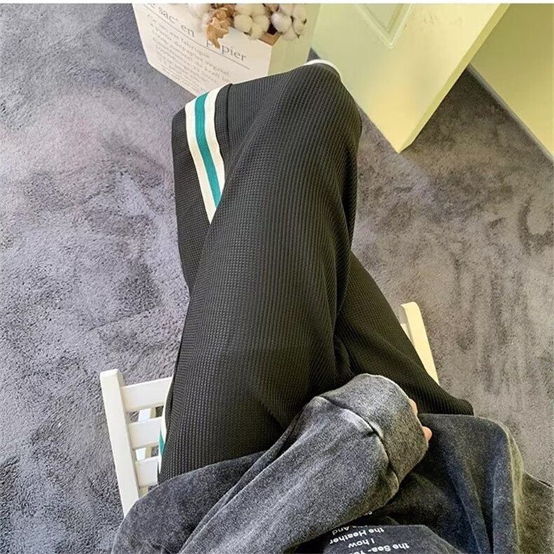 男士潮牌束脚卫裤ins高街宽松秋冬运动休闲裤NB7528-P35加绒P42,男装休闲裤,星座1008