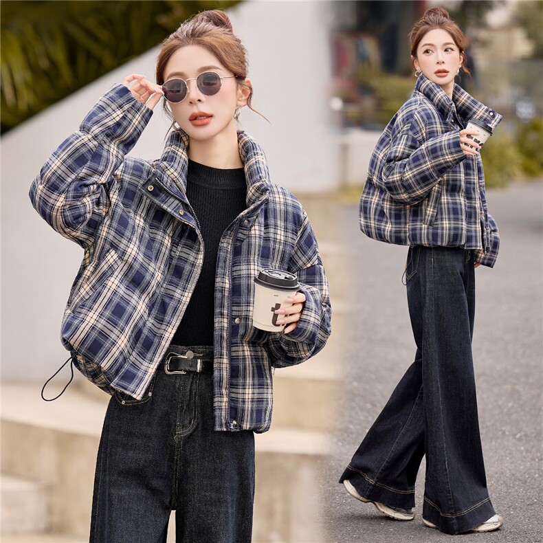 现货白鸭绒2025年冬季立领短款羽绒服外套图片