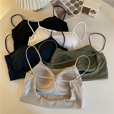 韩版冰丝美背抹胸防走光裹胸吊带背心文胸防滑内衣固定杯，女装背心吊带，梦白服饰厂