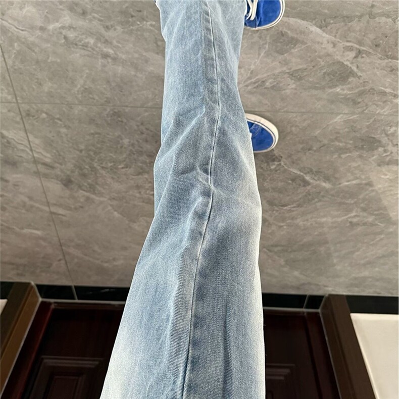 cleanfit牛仔裤男春秋季美式街头水洗做旧高街微喇裤子LGJ188-P45,男装牛仔裤,星座1008