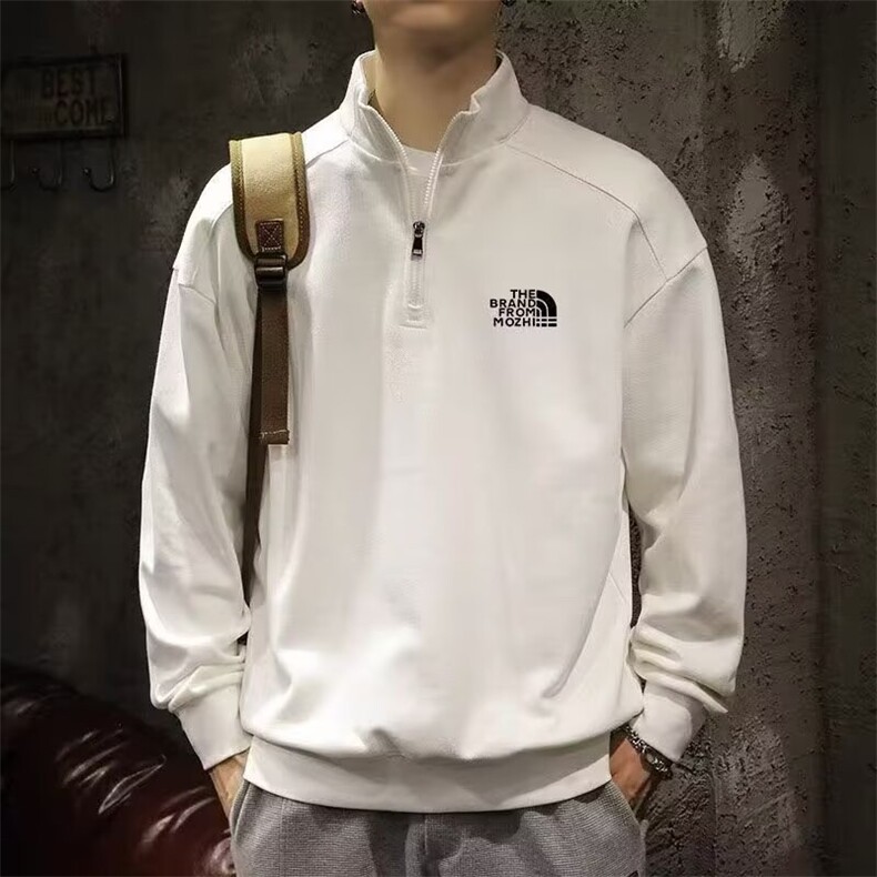 2025吉普男士卫衣春季新款半拉链宽松男装上衣潮流立领套头外套男图片