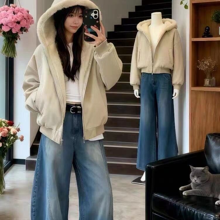 座山雕连帽棉服男女款冬季加绒加厚连帽皮衣棉衣美式外套,男装皮衣,星座1210-1