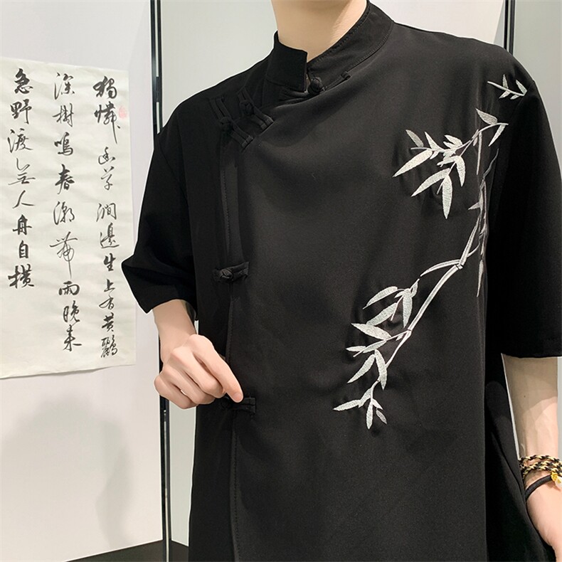 英伦斜刺绣唐装衬衫C04546-P45,男装衬衫,星座308B-2