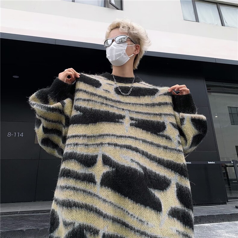 polo领毛衣男秋冬季翻领针织衫美式潮流宽松慵懒风外套,男装针织衫/毛衣,星座716-4