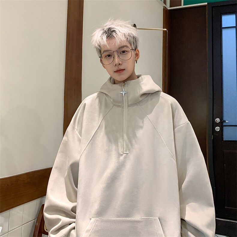 港风重磅复合鹿皮绒340克烧花工艺潮牌卫衣XZ301AW002P68,男装卫衣,星座301A
