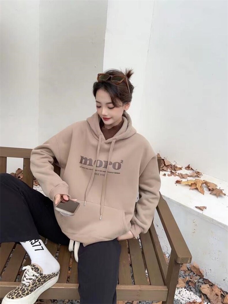 戴帽加高领加绒卫衣，女装卫衣/绒衫，泽妤