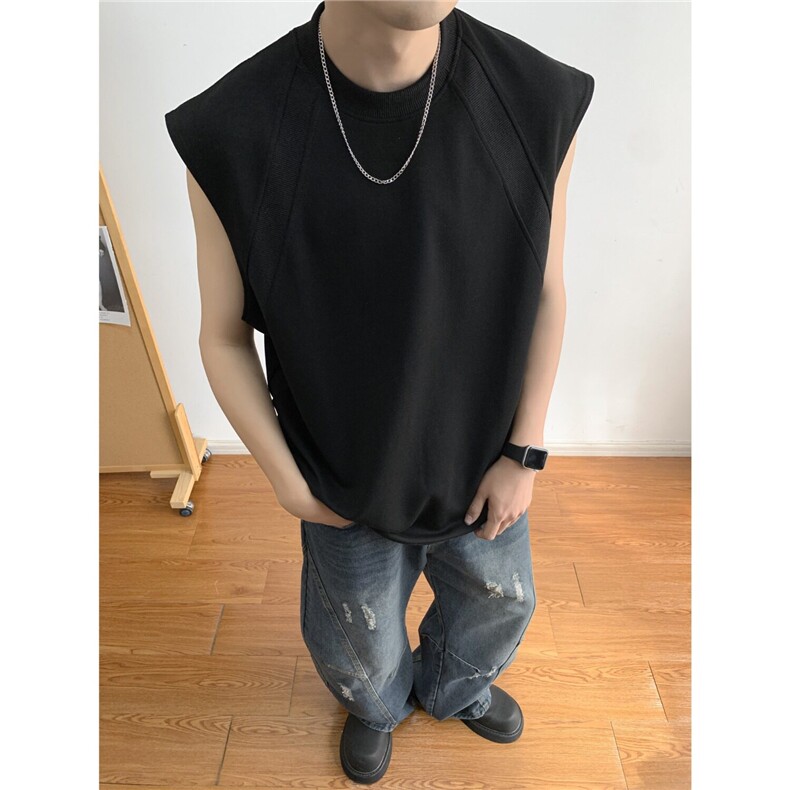 高质量重磅背心男士韩版潮流无袖T恤2026夏季ins上衣ST585-P36，男装背心/马甲，星座412-2