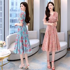 2022年夏季新款时尚印花连衣裙，女装连衣裙，金典明美