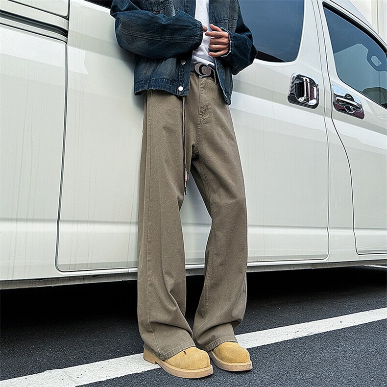 A408-24K2517-P55-X79-S-2XL 美式休闲纯色宽松白色春季休闲裤图片