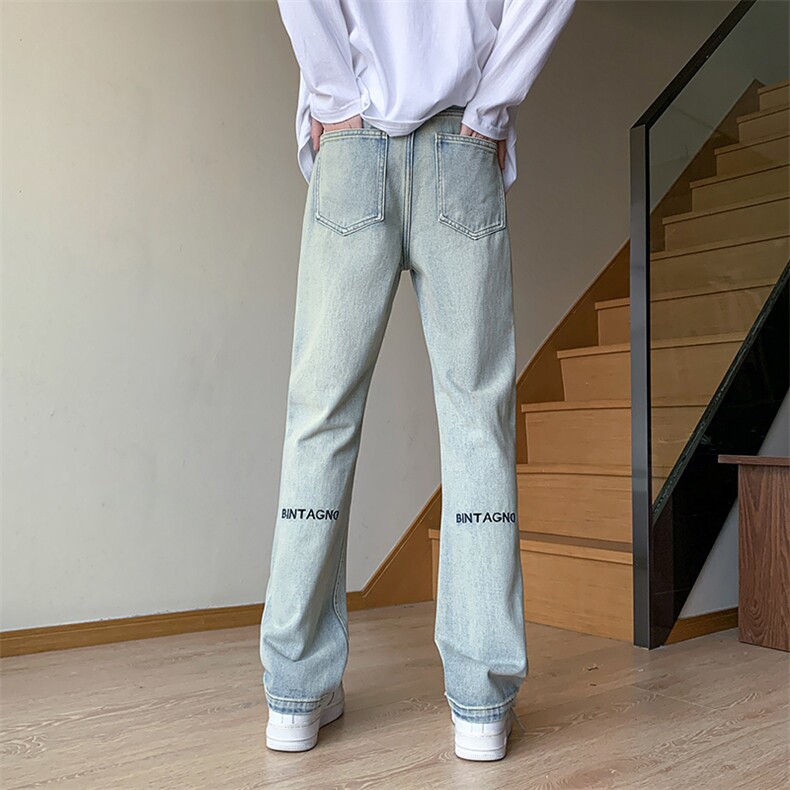 B221 美式ins高街小众百搭字母刺绣小脚牛仔裤 LK23036-P60 控78图片