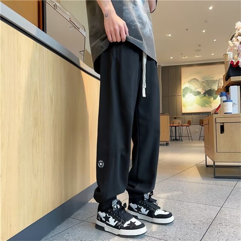 休闲裤男港风潮流帅气2026春夏季新款ins宽松百搭束脚裤K3613-P35,男装休闲裤,星座412