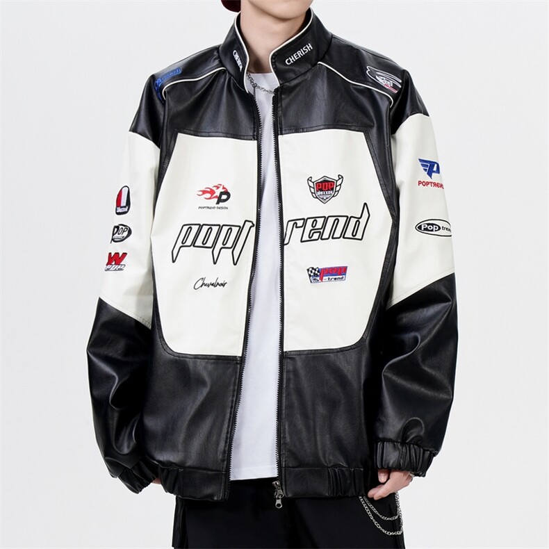 个性拼接皮衣机车服JK2168-P100,男装皮衣,星座210-1