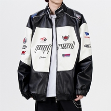 个性拼接皮衣机车服JK2168-P100，男装皮衣，星座210-1