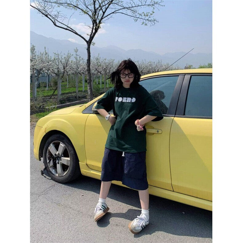 W9737-P40网图现货日系简约工装短裤夏街头中裤户外宽松五分裤,男装牛仔裤,星座1608-2