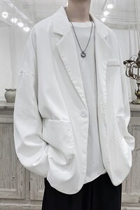 现货秋冬男款宽松帅气百搭潮流港风灯芯绒西装西服外套DM09-P65图片