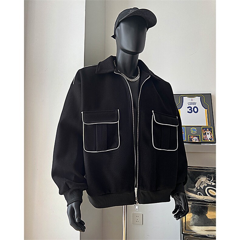 男装短款呢料呢子夹克外套2025冬季毛呢大衣XZ514-2-F9-P98,男装夹克,星座514-2(原B239)
