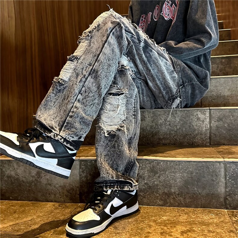 青春流行ins男直筒水洗牛仔裤NX56P55,男装牛仔裤,星座1116-2