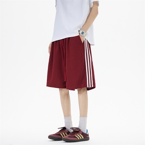 抖音得物高品质二开 重磅华棉 夏季三条杠织带短裤休闲运动五分裤图片