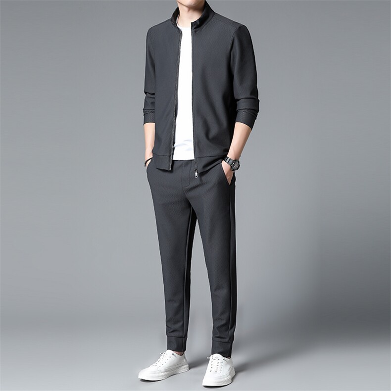 S3090-2钱塘2020-2春秋新款时尚休闲帅气中青年男士卫衣套装P170，男装休闲套装，钱塘207-2