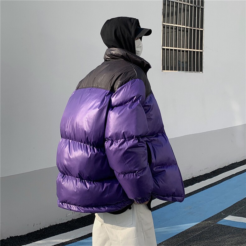 EQ337撞色面包服冬季加厚棉衣外套女港风字母印花棉服2024新款,女装棉衣/棉服,电商C306-1