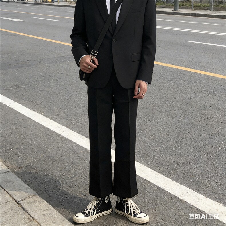 2026春季西裤男直筒宽松休闲九分裤西装裤高级垂坠感裤子YZ20-P35,男装西服套装,星座509