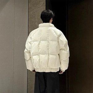 网图慎用吐司方格pu皮蓬松保暖棉服防水棉衣M2509-P95量大优图片