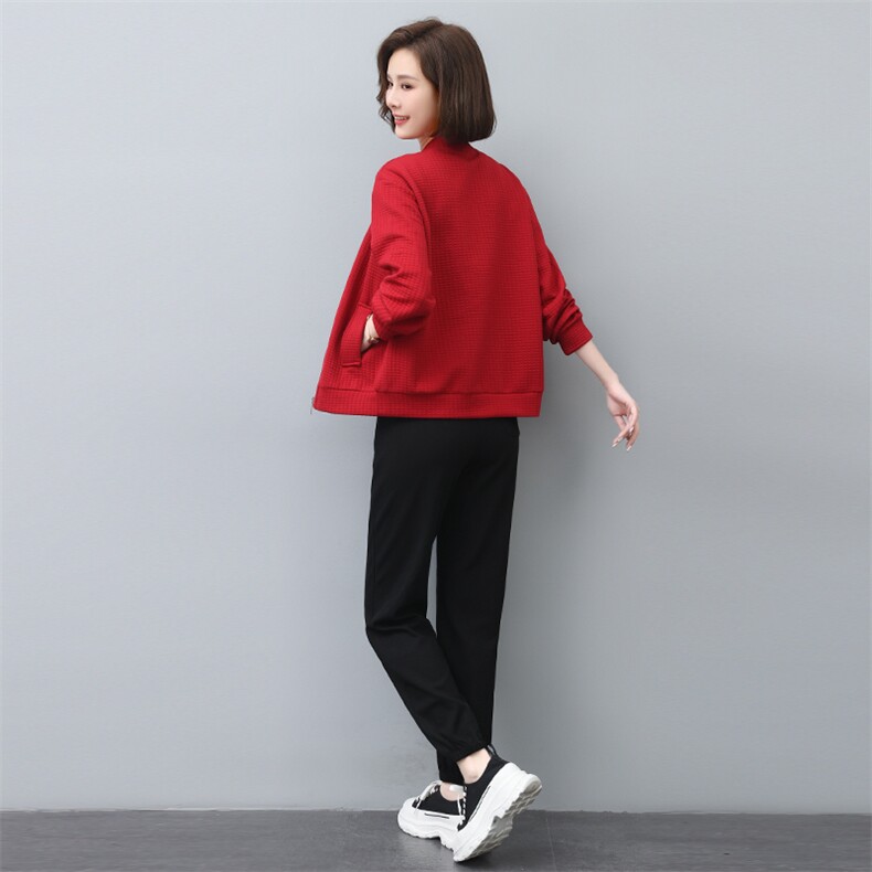 休闲套装女2023春新款宽松卫衣时尚洋气薄款运动两件套,女装套装/套裙,涵誉