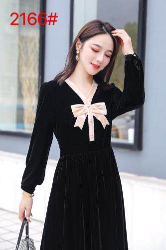 秋季新款～手感丝绒连衣裙，女装连衣裙，罗兰春天