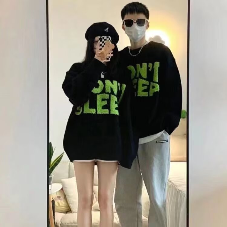 美式男女圆领针织衫百搭气质宽松情侣装毛衣秋冬外套MMY09P47,男装针织衫/毛衣,星座1013-5