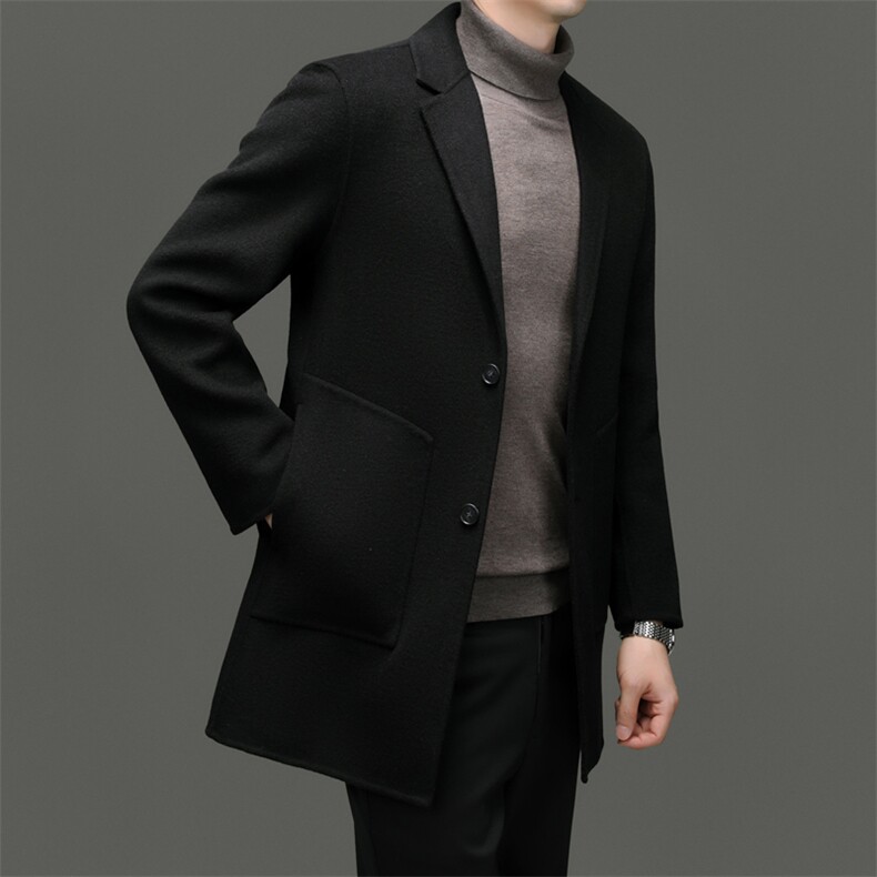 M6819-78钱塘2020-3商务休闲冬季厚款百搭中年男士毛呢外套P325,男装毛呢大衣,钱塘207-3