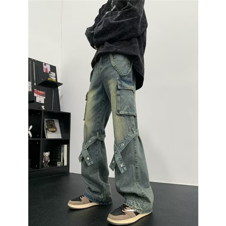 牛仔裤男高街欧美慵懒韩风潮流文艺时尚潮裤N09072-P60,男装牛仔裤,星座308B-1