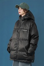 中性风 2025冬潮 磨砂PU皮连帽 皮棉衣外套 A125-MY11-P110 女类图片